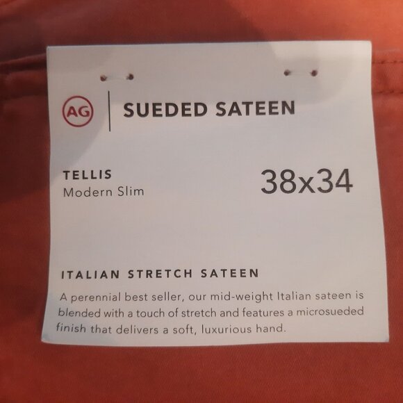 AG - Tellis - Italian Stretch Sueded Sateen Pants - Mens 38 x 34 - New w/ Tags - Picture 10 of 13